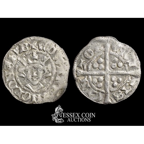 244 - Edward II Penny, 1307-22. Silver, 1.32 grams, 18.50 mm. Obv: crowned front-facing bust, EDWARD ANGL ... 