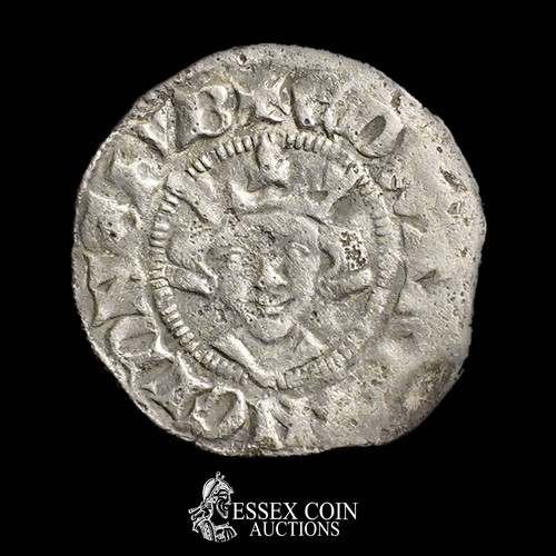 244 - Edward II Penny, 1307-22. Silver, 1.32 grams, 18.50 mm. Obv: crowned front-facing bust, EDWARD ANGL ... 