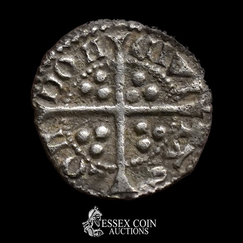 245 - Edward II silver farthing,1307-27. Silver, 0.34 grams, 11.35 mm. Obv: crowned front-facing bust, +ED... 