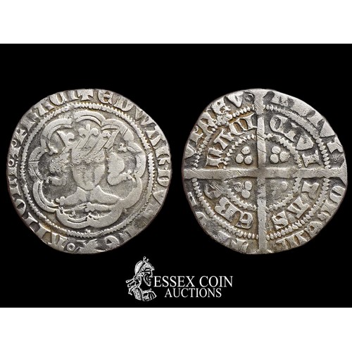 246 - Edward III Half Groat, pre-treaty coinage, 1351-61. Silver, 1.57 grams, 20.10 mm. Obv: crowned front... 