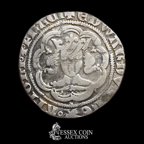 246 - Edward III Half Groat, pre-treaty coinage, 1351-61. Silver, 1.57 grams, 20.10 mm. Obv: crowned front... 