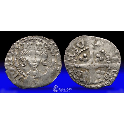 255 - Henry V penny. Silver, 18mm, 0.96g. Obv: crowned bust facing, mullet and trefoil by crown, +HENRIC R... 