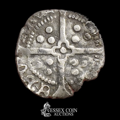 256 - Henry V Penny, 1413-22. Silver, 0.82 grams, 15.90 mm. Obv: crowned front-facing bust, mullet and tre... 