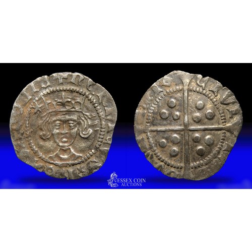 257 - Henry VI penny, Rosette-Macle issue (1430-1). Silver, 17mm, 0.88g. Obv: crowned facing bust, large s... 