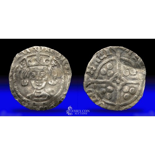 258 - Henry VI penny, Rosette-Mascle issue (1430-31). Silver, 16mm, 0.76g. Obv: crowned facing bust, mulle... 