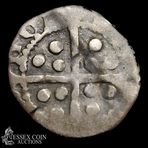 263 - Edward IV Penny, First reign 1461-70. Silver, 0.52 grams, 14.70 mm. Obv: crowned front-facing bust, ... 