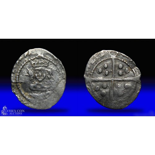 281 - Henry VII halfpenny. Silver, 12mm, 0.28g. Obv: crowned facing bust, key below bust, +HENRIC DI GRA R... 