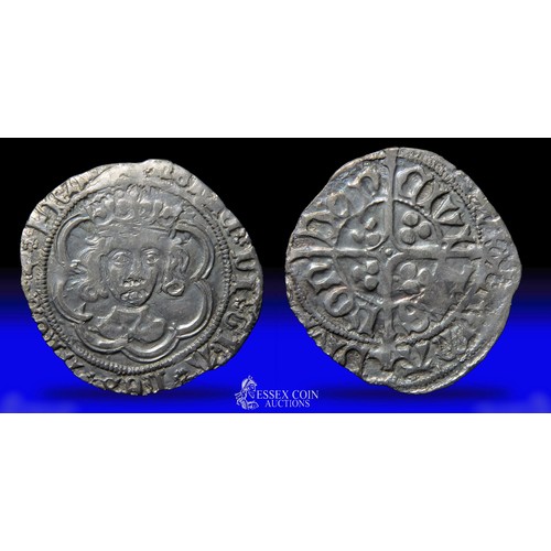 284 - Henry VII halfgroat, facing bust issue. Silver, 19mm, 0.97g. Obv: crowned facing bust, +HENRIC DI GR... 