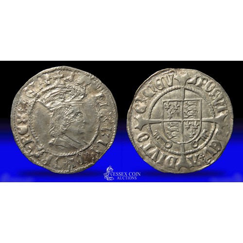 285 - Henry VII halfgroat, profile issue. Silver, 21mm, 1.48g. Obv: crowned right-facing bust, +HENRIC VII... 