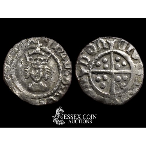 288 - Henry VIII Halfpenny, second coinage, 1526-44. Silver, 0.33 grams, 11.00 mm. Obv: crowned facing bus... 