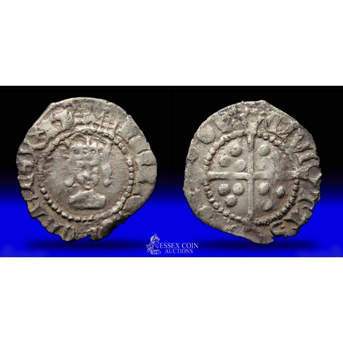 289 - Henry VIII halfpenny. Silver, 12mm, 0.39g. Obv: Crowned facing bust, +HENRIC DI GRA REX AGL. Rev: Cr... 