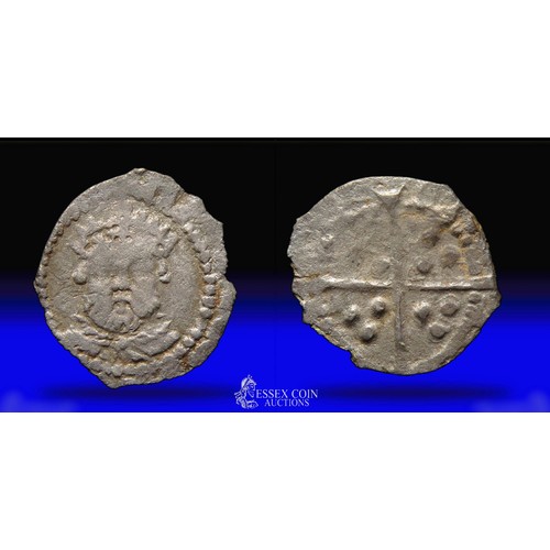 291 - Henry VIII halfpenny, posthumous issue. Debased silver, 10mm, 0.21g. Obv: crowned facing bust, +H D ... 