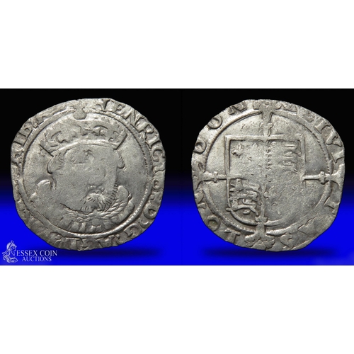 292 - Henry VIII posthumous groat. Debased silver, 24mm, 2.66g. Obv: crowned facing three-quarters right, ... 