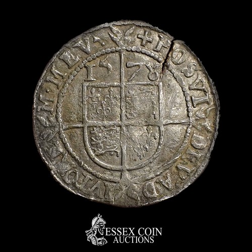 300 - Elizabeth I Threepence, fifth Issue, 1578. Silver, 1.41 grams. Obverse: Crowned left-facing bust, + ... 