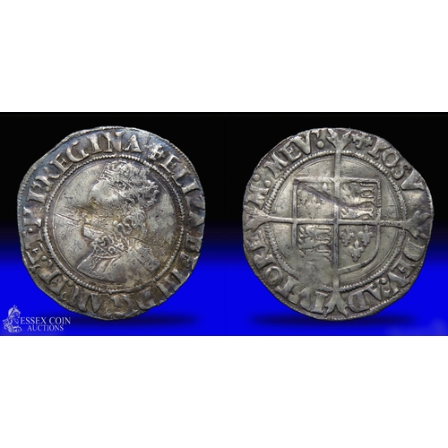 308 - Elizabeth I groat, second issue 1560-61. Silver mm cross crosslet. 23mm, 1.86g. Obv: crowned left-fa... 