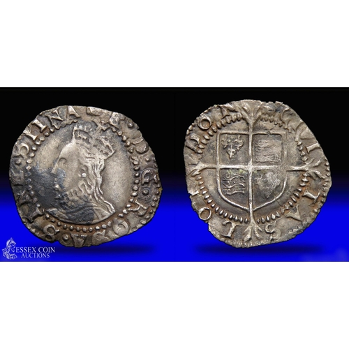 311 - Elizabeth I penny, sixth issue mm tun. Silver, 14mm, 0.44g. Obv: crowned left-facing bust, +E D G RO... 