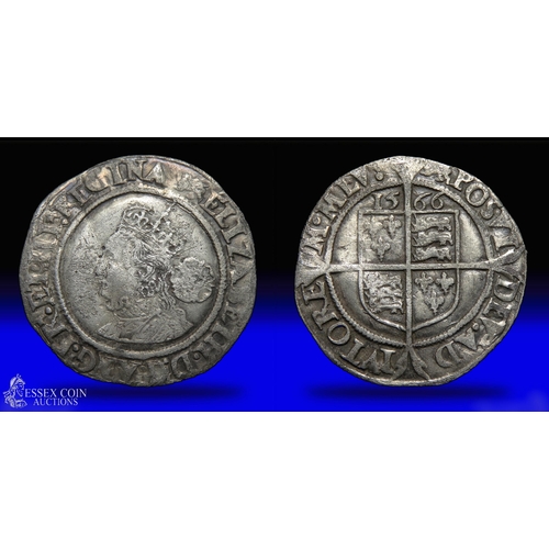 313 - Elizabeth I sixpence, Third-Fourth issue 1561-77. Silver, 25mm, 2.97g. Obv: crowned left-facing bust... 