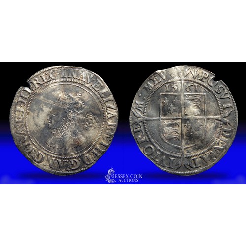 314 - Elizabeth I sixpence, Second Issue (1560-1) dated 1561. Silver, 28mm, 3.09g. Obv: crowned left facin... 