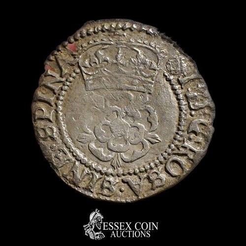 316 - James I Halfgroat, second coinage, 1604-19. Silver, 0.79 grams, 17.40 mm. Obv: crowned rose, beaded ... 