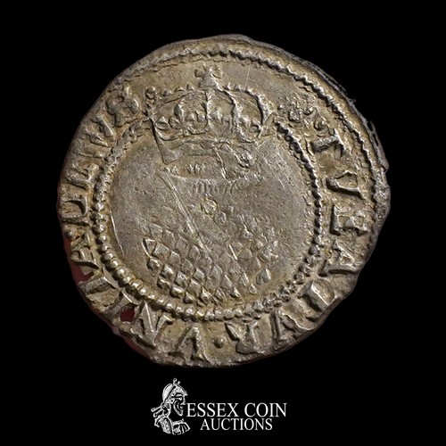 316 - James I Halfgroat, second coinage, 1604-19. Silver, 0.79 grams, 17.40 mm. Obv: crowned rose, beaded ... 