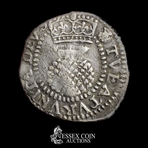 317 - James I Half Groat, third coinage, 1619-25. Silver, 0.94 grams, 16.20 mm. Obv: crowned rose, beaded ... 