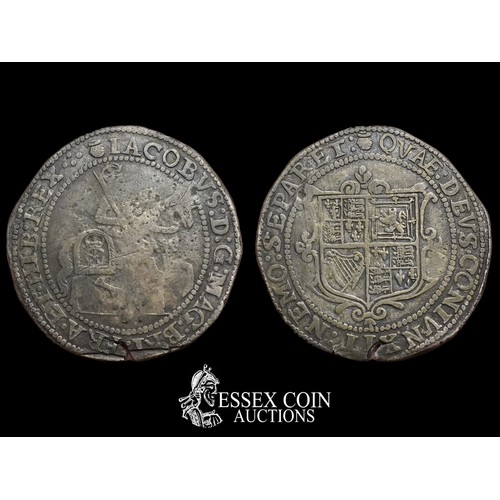 318 - James I Contemporary Counterfiet Halfcrown, 1603-25. Silver/copper? 10.20 grams, 34.10 mm. Obv: King... 