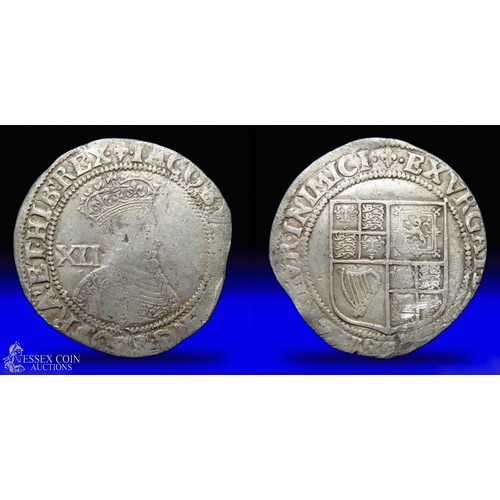 319 - James I shilling, first issue, 1603-4. Silver, 30mm, 5.94g. Obv: second crowned bust right, value be... 