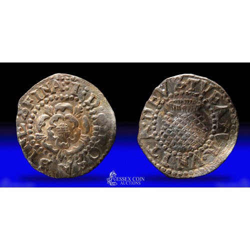 324 - James I penny, second coinage 1604-19. Silver, 15mm, 0.71g. Obv: Tudor rose, + I D G ROSA SINE SPINA... 