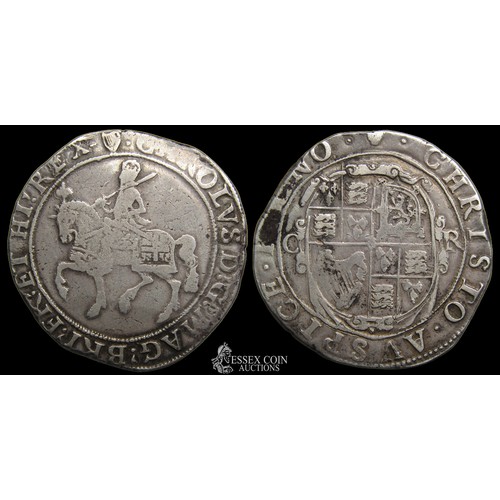 331 - Charles I Halfcrown. Silver, 14.93 grams. 33.18 mm. Obv: king on horse left, sword behind shoulder, ... 