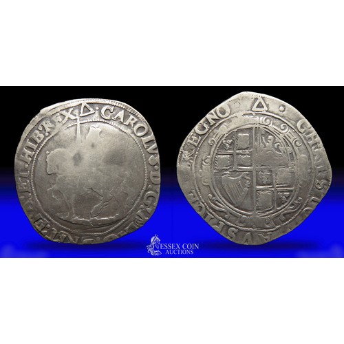 333 - Charles I halfcrown. Silver, 36mm, 14.64g. Obv: king on horseback facing left, +CAROLVS D G MAG BRIT... 