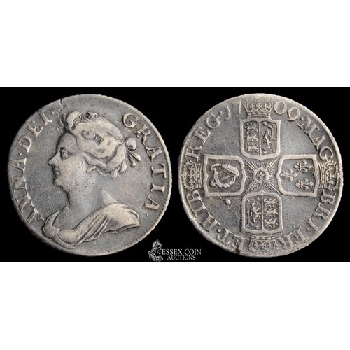 354 - Anne Shilling, post union dated 1710. Silver, 5.94 grams. 24.96 mm. Obv: Draped bust of Queen Anne l... 