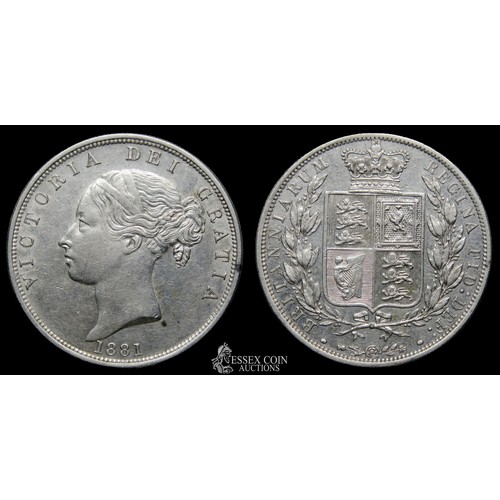 375 - Victoria Halfcrown 1881. Silver, 14.18 grams. 32.10 mm. Obv: bear head left, +VICTORIA DEI GRATIA. R... 