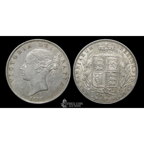 376 - Victoria Halfcrown 1876. Silver, 14.17 grams. 32.08 mm. Obv: bear head left, +VICTORIA DEI GRATIA. R... 