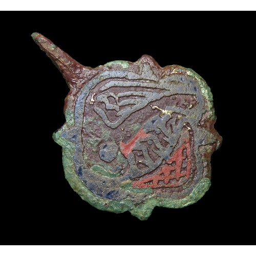 74 - Medieval harness pendant. Circa 14th century AD. Copper-alloy, 40mm x 31mm, 11.2g. A quatrefoil-shap... 