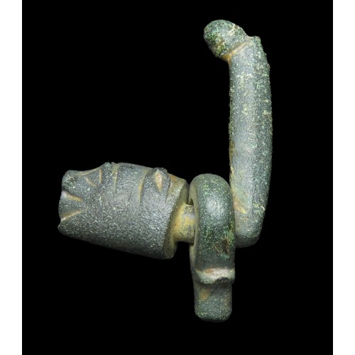 88 - Medieval zoomorphic casket handle terminal. Circa 14th-15th century AD. Copper-alloy, 45mm x 32mm, 5... 