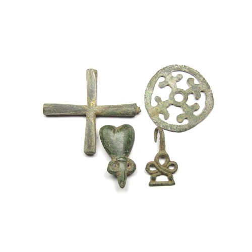 93 - Metal detector finds group. Circa 13th-17th century AD. 33.68 mm - 56.72 mm. A selection of artefact... 