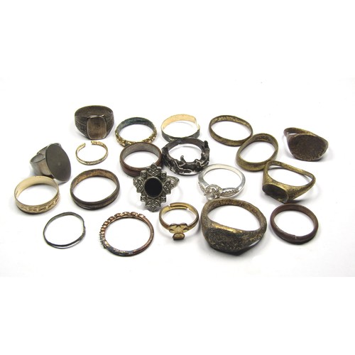 99 - Metal detector found rings. Circa 14th-20th century AD. A selection of rings from various periods of... 