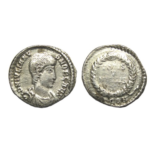 163 - Julian II siliqua, circa A.D. 355–360. Silver, 1.69g, 18.72 mm. Obv: Draped, cuirassed bust of Julia... 