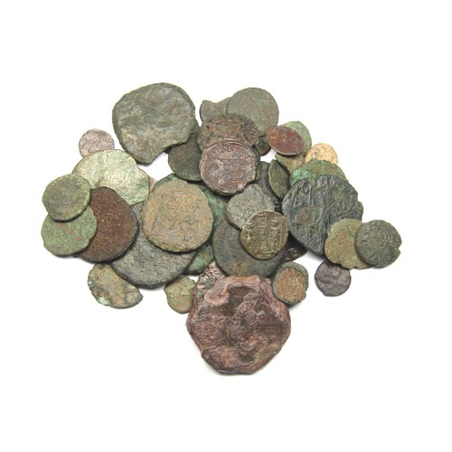 168 - Roman Bronze Coin Group, 1st-4th century AD. Many types and periods represented.