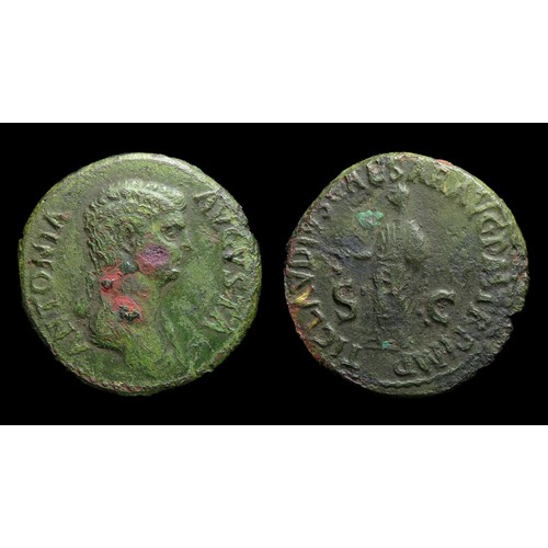 172 - Antonia Minor Dupondius, struck under Claudius (A.D. 41-50). Bronze, 28mm, 15.35g. Obv: draped bust ... 