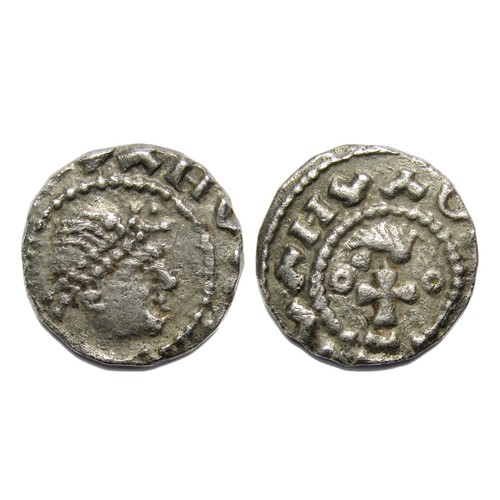 183 - Anglo-Saxon Sceattas. Primary phase, AD 680-710 . Silver, 1.13g, 11.99 mm. Diademed bust right withi... 