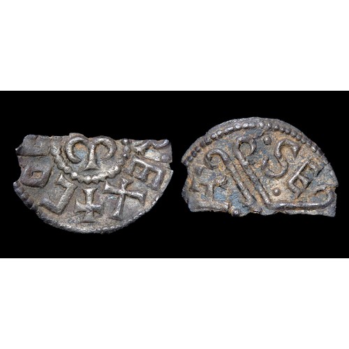 189 - Coenwulf tribrach type penny fragment. Silver, 18mm, 0.72g. Obv: Uncial (Mercian) m, contraction mar... 