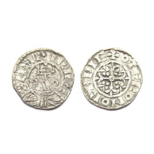 200 - Henry I penny. Silver, 1.29g. 18.86 mm. Obv: crowned bust facing, annulets by neck, +HENRI REX. Rev:... 