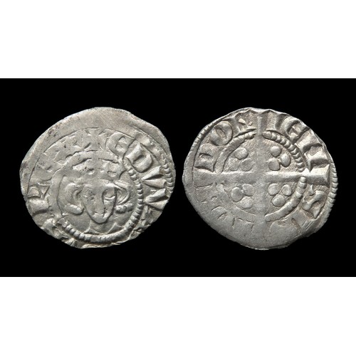 228 - Edward I farthing. Silver, 14mm, 0.37g. Obv: crowned facing bust, +EDWARDVS REX. Rev: long cross pat... 