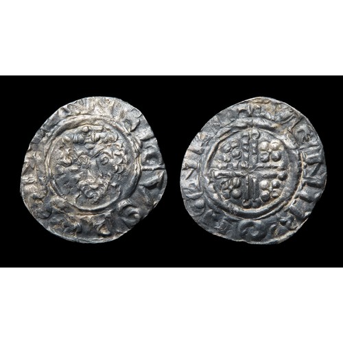 208 - Richard I penny. Silver, 19mm, 1.08g. Obv: crowned facing bust holding sceptre, +HENRICVS REX. Rev: ... 