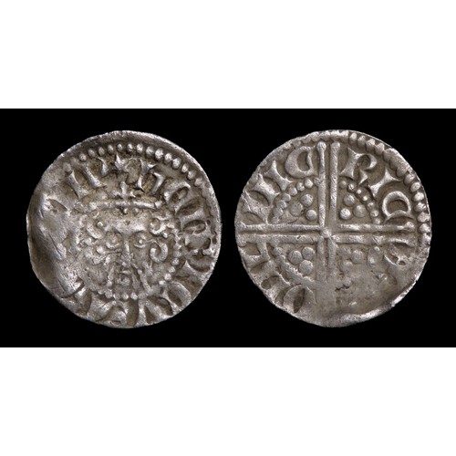 216 - Henry III long cross penny. Silver, 18mm, 1.40g. Obv: crowned facing bust, +HENRICVS REX III. Rev: l... 