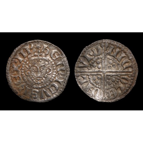 219 - Henry III long cross penny, class 3a. Silver, 19mm, 1.31g. Obv: crowned facing bust holding sceptre,... 