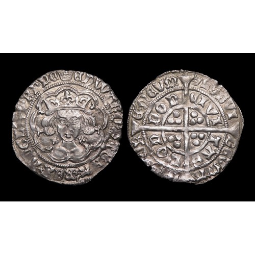 269 - Edward IV groat, first reign light coinage. Silver, 27mm, 3.03g. Obv: crowned facing bust, quatrefoi... 