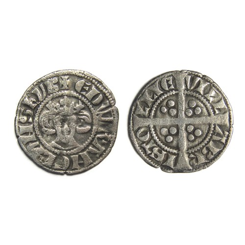 233 - Edward I halfpenny. Silver 0.62g. 15.30 mm. Obv: crowned facing bust, +EDWR ANGL DNS HYB. Rev: long ... 