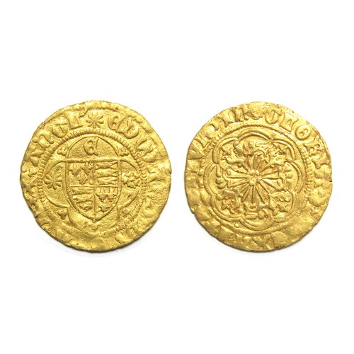 270 - Edward IV, Quarter Ryal, First reign, 1461-1470, Light coinage, sun mm. Gold, 1.86g, 19.40 mm. Obv: ... 